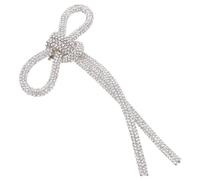 LIGHTAOTAO Rhinestone Bow Brooch Pin Silver Alloy Women Suits Wedding Anti-Fading Decorative Corsage Accessory Unique Style