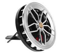 LIGHTAOTAO Rotating Wheel Hub Car Air Freshener Vent Clip, Portable Silver Aromatherapy Diffuser with Red Caliper Design, Fragrance Automotive Ornament for Vehicle Interior Use