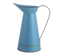 LIGHTAOTAO Rustic vintage flower bucket iron pitcher with handle for garden desktop blue 28cm