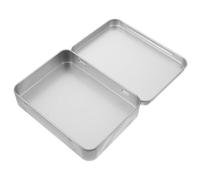 LIGHTAOTAO Silver Tinplate Storage Box with Hinged Lid Rectangular Organizer for Tea Candy Dried Fruit and Small Items Practical Decorative Container for Parties and Daily Use