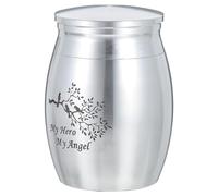 LIGHTAOTAO Silver with Anti-rust and Anti-fading Features Pet Ashes Urn Made of Titanium Steel Gracefully Shaped Memorial Casket for Pet Ashes Suitable for Fireplace and Tombs