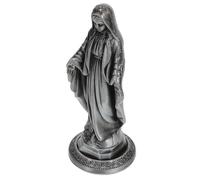 LIGHTAOTAO Silver Zinc Alloy Virgin Mary Statue Desktop Ornament with Fine Workmanship and Realistic Shape, Traditional Religious Style Decoration for Home or Porch