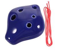 LIGHTAOTAO Small Ceramic Ocarina Music Instrument 6 Holes C Key Portable Smooth Surface Blue Ocarina for Children Beginners Montessori Musical Toy