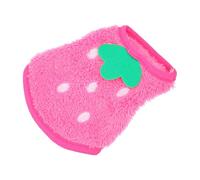 LIGHTAOTAO Small Dog Hoodie Bunny Vest with Strawberry Design Soft Coral Fleece Warm Pet Costume for Guinea Pigs Rabbits and Puppies Breathable Comfortable Neckline Playful Cartoon Style
