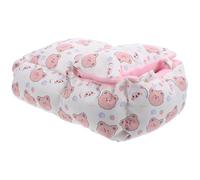 LIGHTAOTAO Small Pets Bed Warm Covered Nest Thickened Cloth Hamster House Hideout for Winter Cage Rat Hedgehog Guinea Pig Sleep Shelter with White Bear Accessory