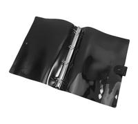 LIGHTAOTAO Soft Black PVC Loose Leaf Notebook Binder Refillable with Snap Button A4 4-Hole Cover for Personal Planning School and Office