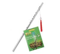 LIGHTAOTAO Stainless Steel G Key Dizi Flute for Beginners Instruction Book, Traditional Chinese Folk Flute Classical Wind Instrument Suitable for Music Practice and Performance