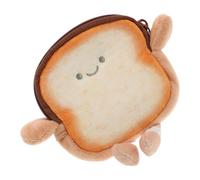 LIGHTAOTAO Unique Purse Toast Bread Shape Coin Pouch with Zipper, Made of Lint and Non-Woven Fabric, Compact Portable with Hanging Chain, Ideal for Young People and Students to Organize