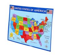 LIGHTAOTAO Usa Map Educational Poster with Bright Colors and Detailed State Labels Wear Resistant Geography Teaching Tool for Classroom and Home Learning for Social Studies and Early