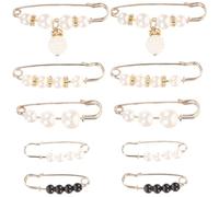 LIGHTAOTAO Waist Belt Button Clips Smooth Surface and Safe to Use 10pcs for Clothing and Pants, Metal and Pearl Material Elegant Temperament Design, for Daily Wearing and Prom