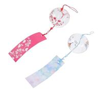 LIGHTAOTAO Wind Chimes or Relaxing Sound High Borosilicate Glass Producing with Delicate Appearance Japanese 2pcs Hanging Practical Home Decor for Balcony Garden
