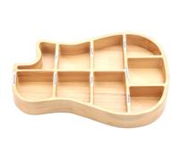LIGHTAOTAO Wooden Guitar Picks Holder Case Multi Compartment Design with Large Capacity for Organizing Guitar Picks and Small Accessories Stylish Khaki Storage Box for Professional Musicians