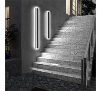 Lightasea 10 Pack Outdoor Wall Lights, 80CM LED Black Long Wall Sconce IP65 Waterproof Outside Lights Rectangular Wall Lighting 6500K 24W Aluminum Exterior/Indoor Wall Light for Garden Villa Porch