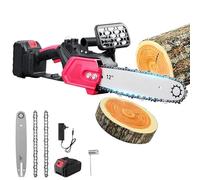 Lightasea 2000W Electric Chainsaw Cordless,21V Battery Chainsaw with Battery and Charger,12in Powerful Cordless Chainsaws with 2 Chains,Chains Saw for Garden Tree Pruning,4500rpm,11m/s Chain Speed