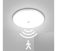 Lightasea LED Ceiling Light Motion Sensor,24W 6500K Cool White Round Bathroom Ceiling Light,Motion Sensor Lights Indoor,Flat Ceiling lamp,for Kitchen,Bathroom,Bedroom,Hallway,Living Room,Ø27cm