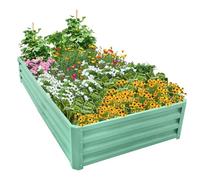 Lightasea Metal Raised Garden Bed,Galvanized Steel Garden Bed,180x90x30cm,Weatherproof & Rustproof Planting Bed,Stable,Raised Bed Kit without Base,Ideal for Vegetables,Flowers,Herbs (Light Green)