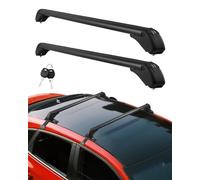 Lightasea Universal Roof Rack with Anti-theft lock,75KG Capacity Heavy-Duty Roof Bars,110cm Universal Car Roof Rack, Removable Waterproof Car Roof Rack, Roof Rack Cross Bars,Black