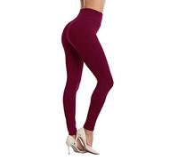 LIGHTBACK Women's High Waist Leggings Tummy Control Workout Tights Ultra Soft Yoga Pants Full - maroon - One size