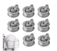 LightBeacon Pack of 8 Wheels for Dishwasher Basket, Dishwasher Wheels, 30 mm Basket Rollers, Dishwasher Upper Basket, Dishwasher Universal Basket Wheels