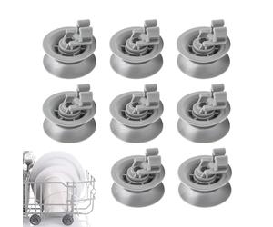 LightBeacon Pack of 8 Wheels for Dishwasher Basket, Dishwasher Wheels, 30 mm Basket Rollers, Dishwasher Upper Basket, Dishwasher Universal Basket Wheels
