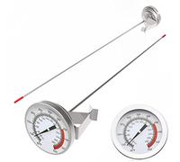 Lightbeam 16" Long Stem Deep Fry Thermometer with Clamp (2 Pack), Instant Read 2" Dial Meat BBQ Thermometer for Deep Fry, Grill, Turkey, Candy, Coffee etc