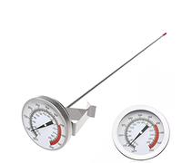 Lightbeam 16" Long Stem Deep Fry Thermometer with Clamp, Instant Read 2" Dial Meat BBQ Thermometer for Deep Fry, Grill, Turkey, Candy, Coffee etc