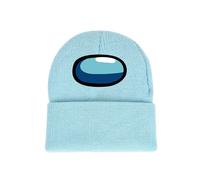 (LightBlue) Among Us Adults Unisex Winter Knitted Beanie Hat Boys Girls Warm Woolen Cap