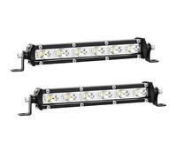 LightBoss Slim LED Light Bar Pods 7 Inch 6000lm Flood Beam 12V 24V 36V 48V Off-Roading Driving Pickup ATV UTV Car Rack White Beam 7 Inch Flood Beam x 2 Pack 7In-Slim-66521x2 7 inch led slim light bar