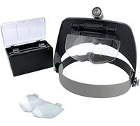 Lightcraft LED Headband Magnifier Kit with Bi-Plate Magnification, Black