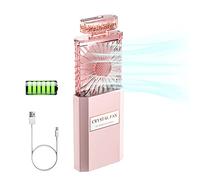 LIGHTDESIRE Lady USB Mini Handheld Fan with Fragrance, Rechargeable, Portable Small Personal Lash Fan with 3 Speed Modes for Travel, Camping, Office,Gift for Women, Girl(Pink)