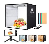 Lightdow Light Box Photography, 30CM/12"x12" Portable Mini Shooting Tent Kit with 120 LED Lights Dimmable & 6 Backdrops, Photo Box Booth for Small Product, Jewelry