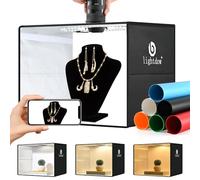 Lightdow Photo Light Box Photography Light Tent with 120 LEDs, 6 Color PVC Backdrops, Folding Light Box Portable Studio Box Jewelry Products Photo Box Versatile (16 * 12 * 12 Inch)
