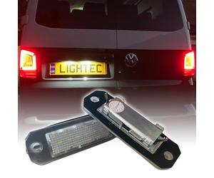 LightecUK 2x LED Number Plate Lights White 18 SMD Canbus Error Free Waterproof Rear Lamps for VW Caddy Transporter T5 T5.1 T6 T6.1 | Quality UK Brand