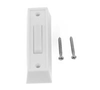 Lighted ABS Doorbell Button, Wall-Mounted Push Switch for DC 12-24V Doorbells, White Exterior Home Hardware (2.8 x 0.86 x 0.59 in)