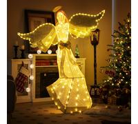 Lighted Angel Light up Christmas Decoration with Halo & Bow