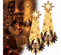 Lighted Bethlehem Star Nativity Decor, Christmas Lighted Wall Ornament | LED Warm Glow Faith Wall Hanging, Sacred Manger Scene Decoration for Indoor Household Fireplace Christmas Holiday Gifting