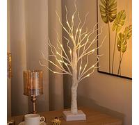 Lighted Birch Tree: This 22-inch pre-lit Birch Tree lamp Comes with 24 Warm White LED Lights. It is a Home Decoration That can Create a Festive Atmosphere for Holidays.