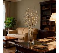Lighted Branches for Vases, Lighted Brown Willow Branches, 32IN 100 LED with Timer Battery Operated, Tree Branch with Warm White Lights for Holiday Christmas Decoration Indoor Outdoor Use