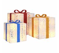 Lighted Christmas Boxes Gift Box Festival Box Decoration 3 pcs 64 LEDs vidaXL UK