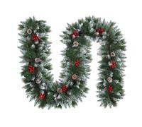 Lighted Christmas Garland Artificial Seasonal Cedar Wreath LED Lights