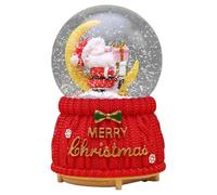 Lighted Christmas Globe - Santa Moon Figurine, Musical Winter Decoration, Joyful Colorful Holiday Collectible Accessory | Interactive Rotating Enchanting Centerpiece For Home Office Classroom Party