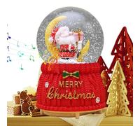 Lighted Christmas Globe - Santa Moon Figurine, Musical Winter Decoration, Joyful Colorful Holiday Collectible Accessory | Interactive Rotating Enchanting Centerpiece For Home Office Classroom Party