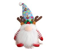 Lighted Christmas Gnom - Faceless Shiny Scandinavian Plush Wood - Handmade Winter Decoration Figurine | 25cm Shining Hat, Christmas Gnome for Windowsill Kaminsi