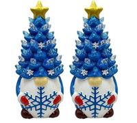 Lighted Christmas Gnome Tree,Light-Up Resin Gnome Christmas Tree,Gnomes Xmas Man Trees with Trees,Faceless Old Multicolored