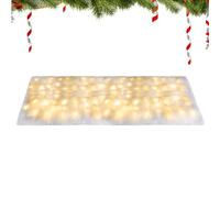 Lighted Christmas Snow Blanket with LED Lights - 5.9ft x 1.5ft Fake Snow Mat | 8 Lighting Modes for Indoor & Outdoor Use | Winter Village Display for Fireplace, Floor & Tabletop Decor