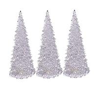 Lighted Christmas Tree 3Pcs Colorful LED Acrylic Night Light Christmas Decoration Table Top Christmas Trees Holiday Decoration Multicolored Light Up Glitter Tabletop Figurine