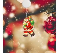 Lighted Christmas Window Silhouette Decoration, Double-Sided Christmas Silhouette Decoration Led, Light Up Santa Claus Christmas Tree Window Lamp, With Suction Cup Hook, For Xmas Window Glass (E)