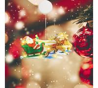 Lighted Christmas Window Silhouette Decoration, Double-Sided Christmas Silhouette Decoration Led, Light Up Santa Claus Christmas Tree Window Lamp, With Suction Cup Hook, For Xmas Window Glass (A)