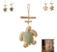 Lighted Coastal Sea Turtle Hanging Wall Decor with Remote, Coastal Ocean Hanging Decoration, Soft Glow Beach Style Ornament for Bathroom, Bedroom, Entryway, Gift for Sea Turtle Lovers (#A)