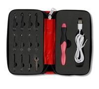 Lighted Crochet Hooks Set 2.5 mm to 8 mm Crochet Needle Hooks Portable LED Light-Up Crochet Needles Rechargeable Light Up Crochet Hooks with Case Crocheting Knitting Kit Gifts for Beginner Lovers(Red)